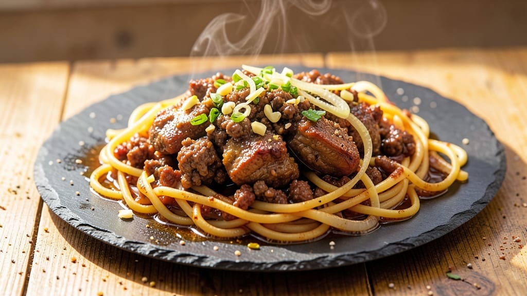 Beef and Noodles Recipe With Ground Beef: Savory Brown Sauce That Clings to Every Strand