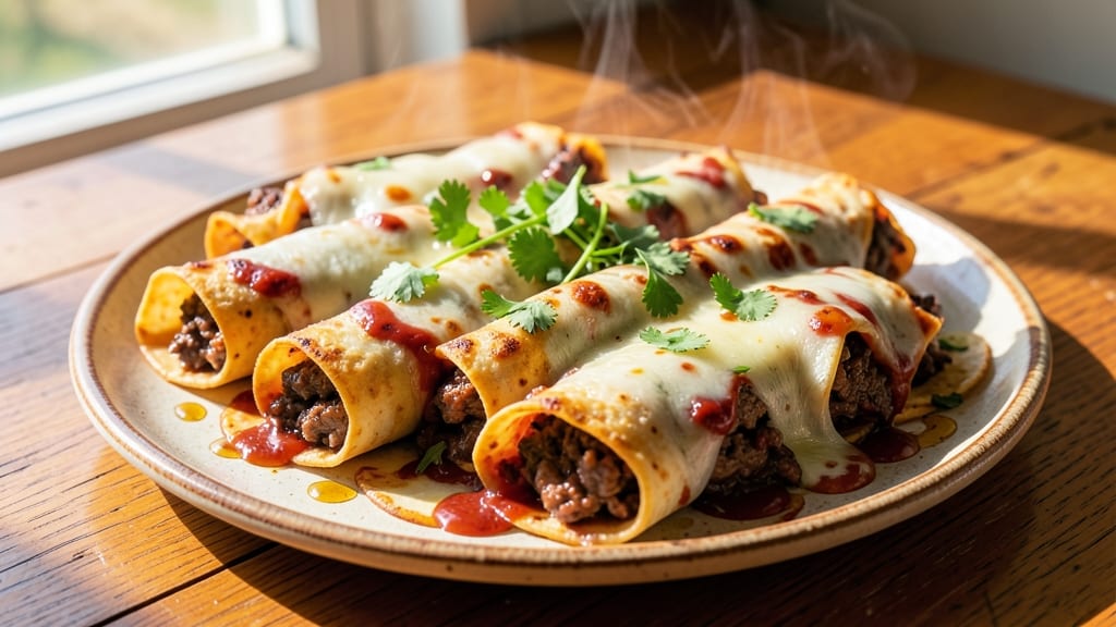 Authentic Beef Enchiladas Recipe With Corn Tortillas: Smoky Chipotle Cheese Rivers Over Tender Meat
