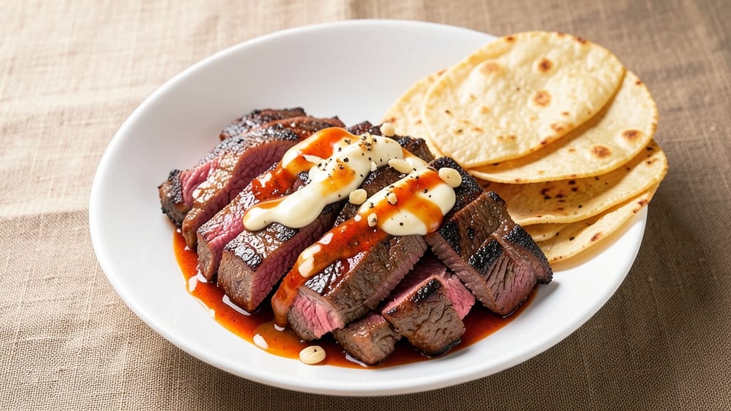 Bang Bang Beef Recipe: Crispy Tortilla Top With Creamy Cheese Rivers