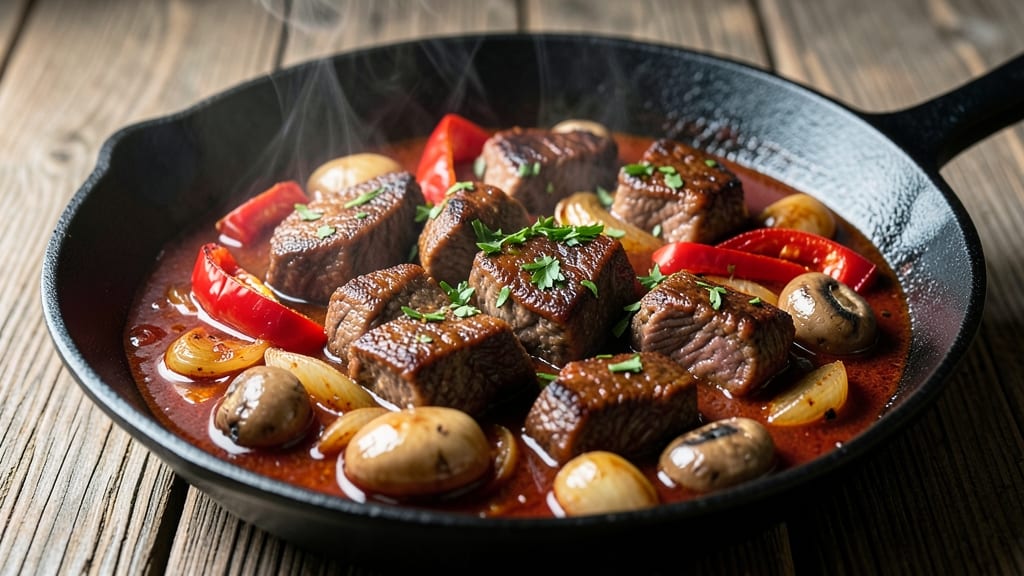Authentic German Beef and Paprika Goulash Recipe: Rich Paprika-Infused Stew with Hearty Dumplings