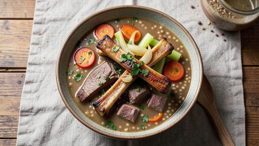Beef Barley Soup Recipe with Prime Rib Bones: Rich Umami Depth From Bones to Bowl