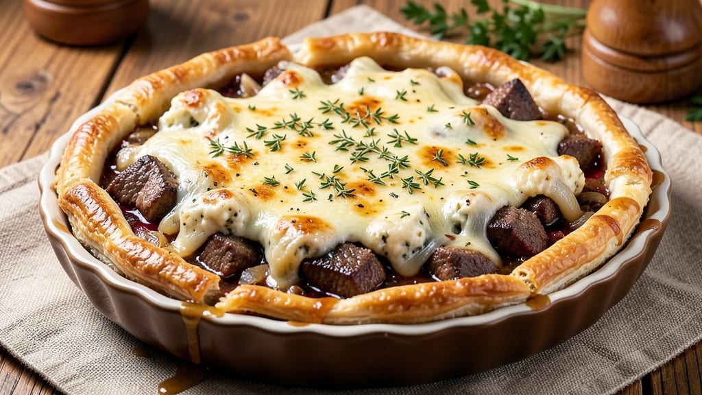 Beef and Stilton Pie Recipe: Flaky Pastry Cradles Savory Cheese and Tender Beef