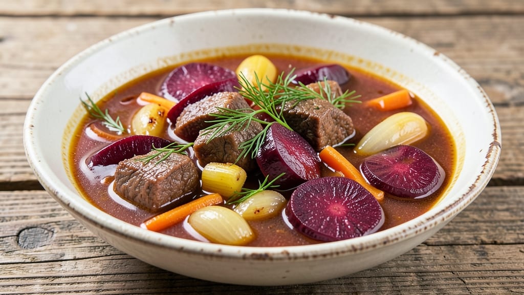 Beef and Beet Borscht Recipe: Deep Ruby Hues and Earthy Sweetness