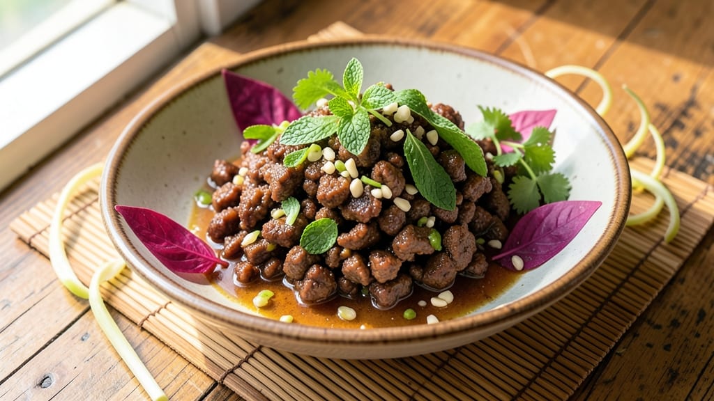 Authentic Beef Larb Recipe: Minty Lime Zing With Crunchy Herbs