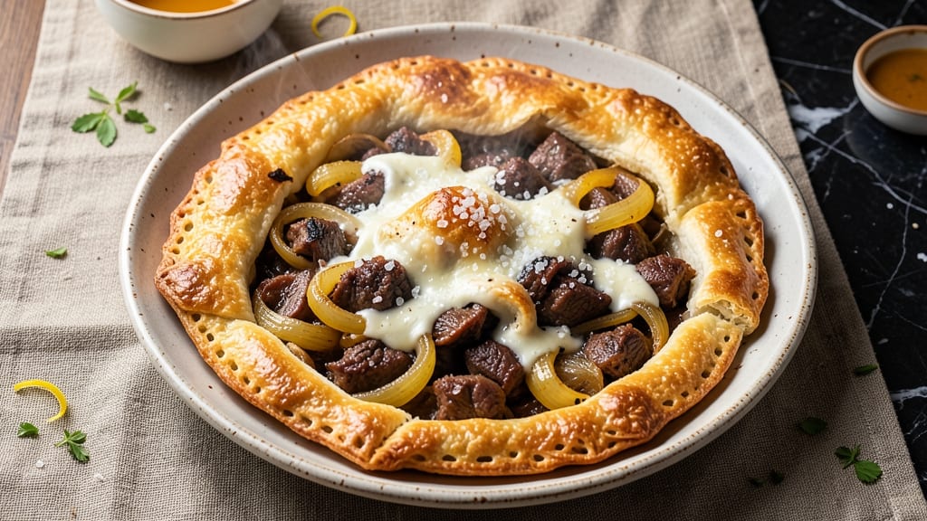 Beef and Onion Pasty Recipe: Flaky Crust Encasing Savory Filling