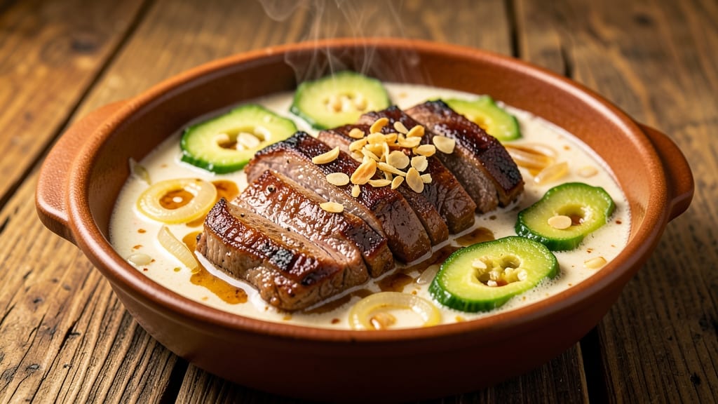 Ampalaya Con Beef Recipe: Silky Squash and Tender Beef in Creamy Coconut Sauce