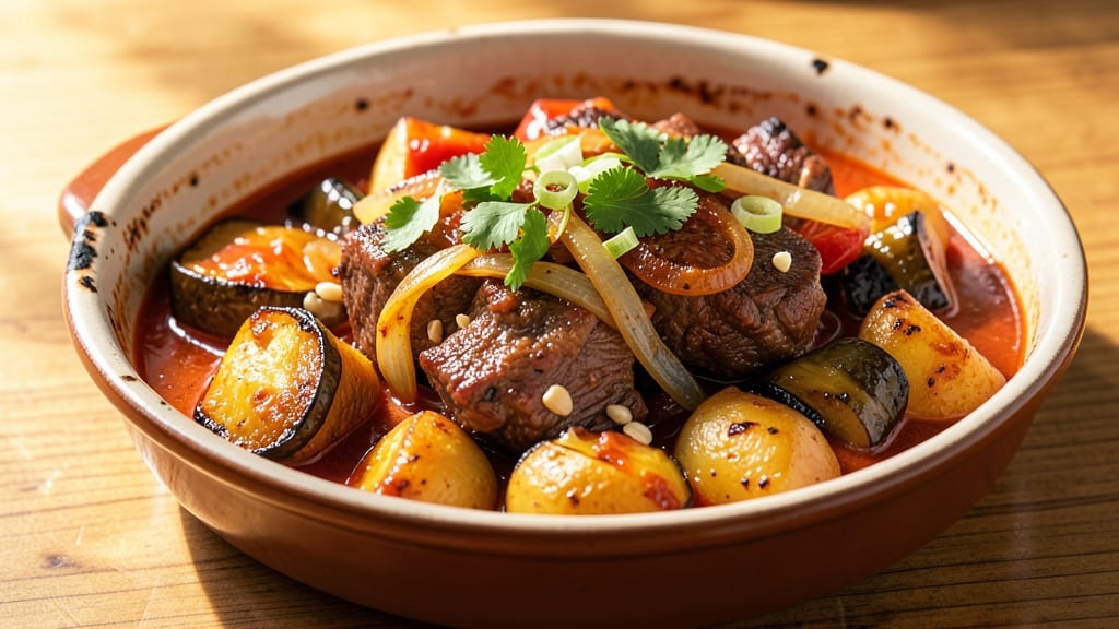 Beef Afritada Recipe in Slow Cooker: Slow-Cooked Tomato-Braised Beef With Eggplant