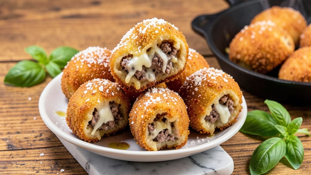 Beef Arancini Recipe: Crispy Rice Balls with Melty Cheese Centers