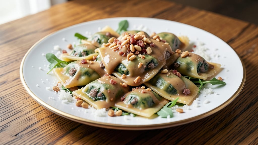 Beef and Spinach Ravioli Recipe: Buttery Pillowy Wraps with Herb-Infused Filling