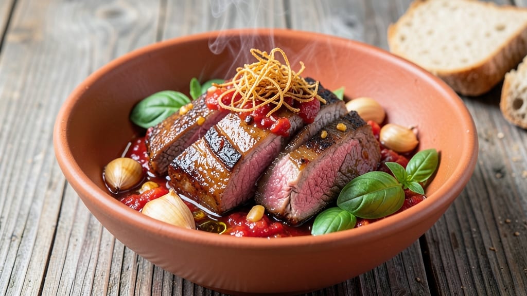 Beef Arrabiata Recipe: Spicy Tomato-Braised Beef with Garlicky Heat