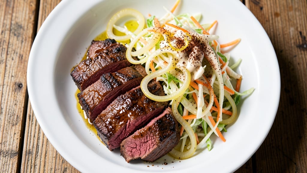 Beef and Coleslaw Recipe: Juicy Steak with Tangy Crunchy Slaw
