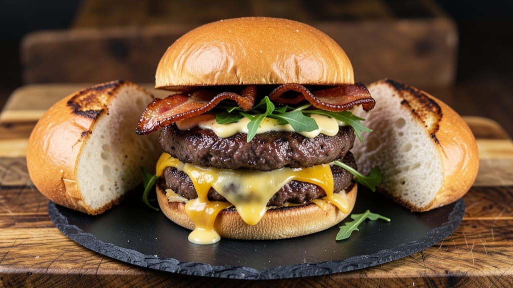 Bacon and Beef Burgers Recipe: Smoky Crispy Edges with Melty Cheese Rivers