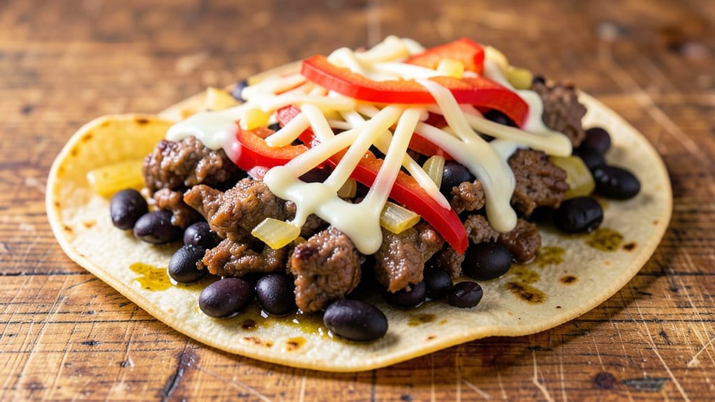 Beef and Bean Burritos Recipe With Black Beans: Crispy Tortilla Wraps Stuffed With Spiced Filling