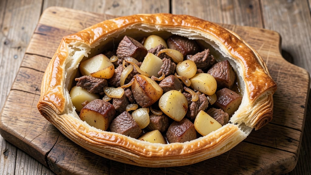Beef and Potato Pasty Recipe: Rustic Crust Encasing Savory Filling