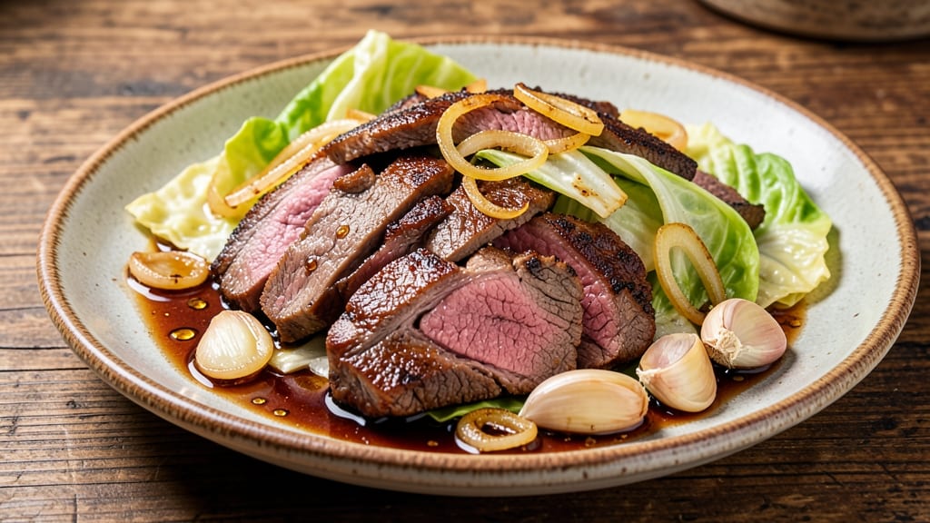 Beef and Cabbage Filipino Recipe: Silky Soy-Vinegar Stew With Crunchy Garlic Topping