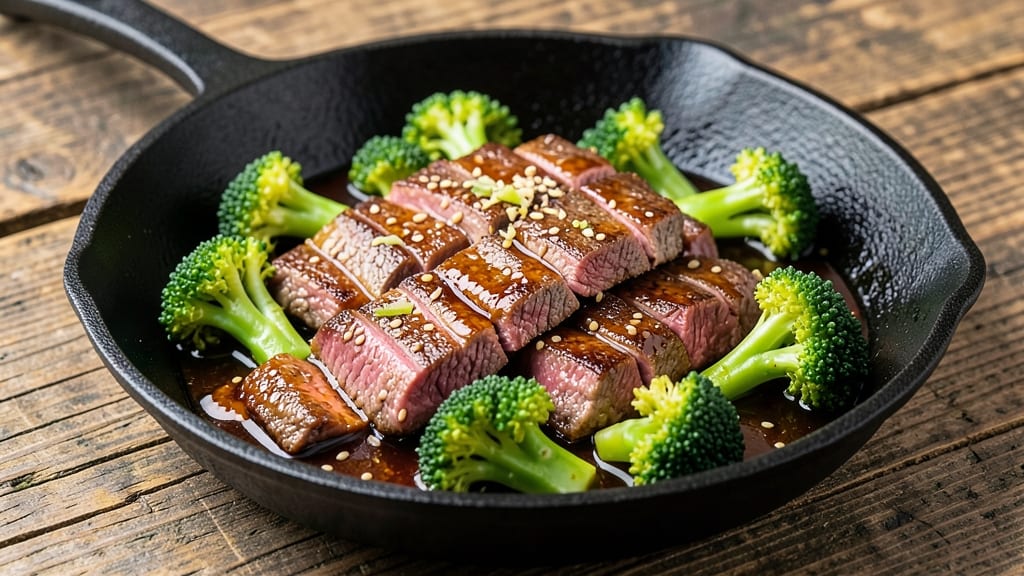 Beef and Broccoli Skillet Recipe: One-Pan Crispy Beef and Bright Green Broccoli